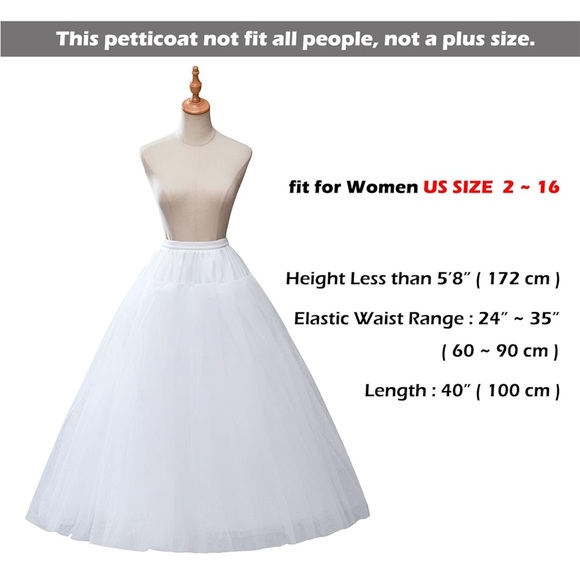 Hoopless Petticoat Underskirt White for Wedding Dress - Picture 2 of 8